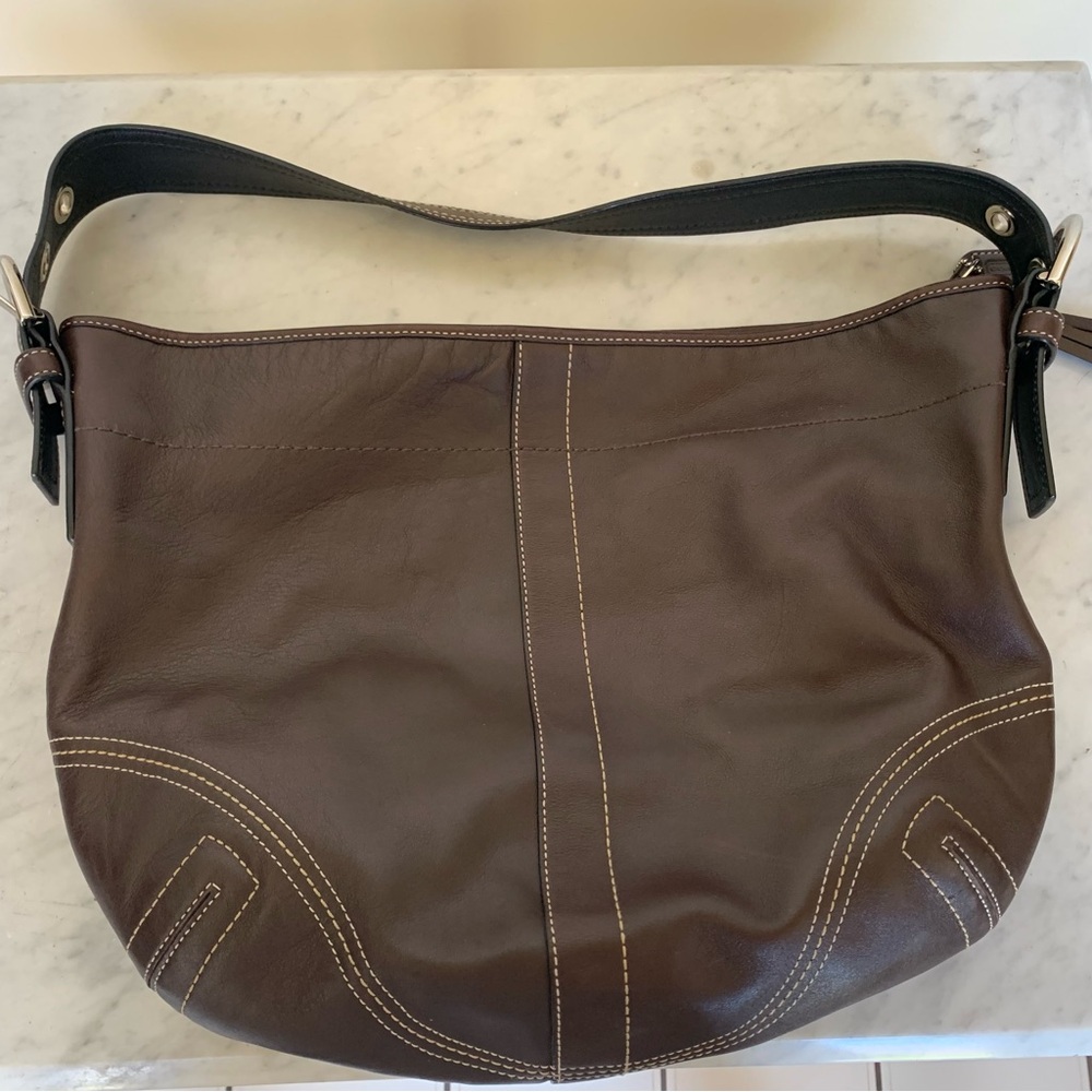 COACH SOHO BROWN LEATHER MEDIUM HOBO SHOULDER BAG/PURSE/HANDBAG